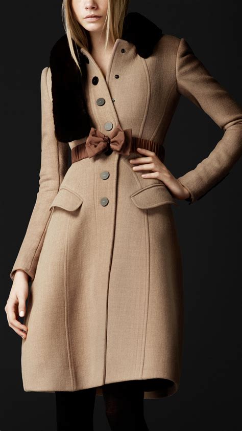 burberry prorsum fur coat|burberry women's coat.